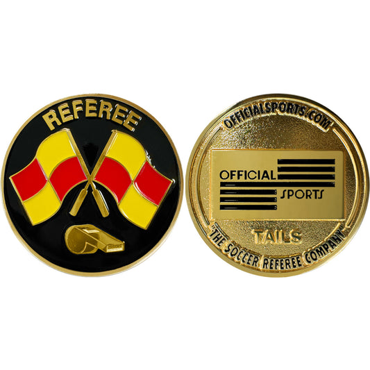 OFFICIAL SPORTS Flag & Whistle Flip Coin - 7002